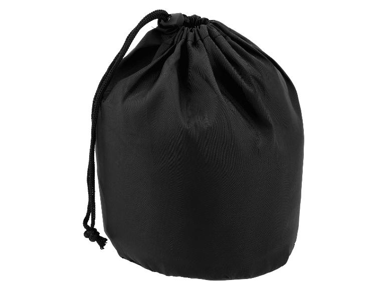 Schwarzer Beutel mit Kordelzug