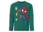 Grünes Langarmshirt mit Spider-Man und Superheldenmasken-Aufdruck.