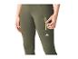 Damen-Leggings in Khaki mit Reißverschluss und Seitentasche.