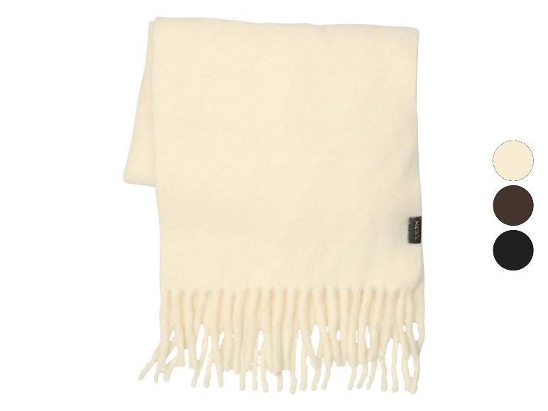 MEXX Damen Schal mit Wollanteil, cremefarben, mit Fransen.