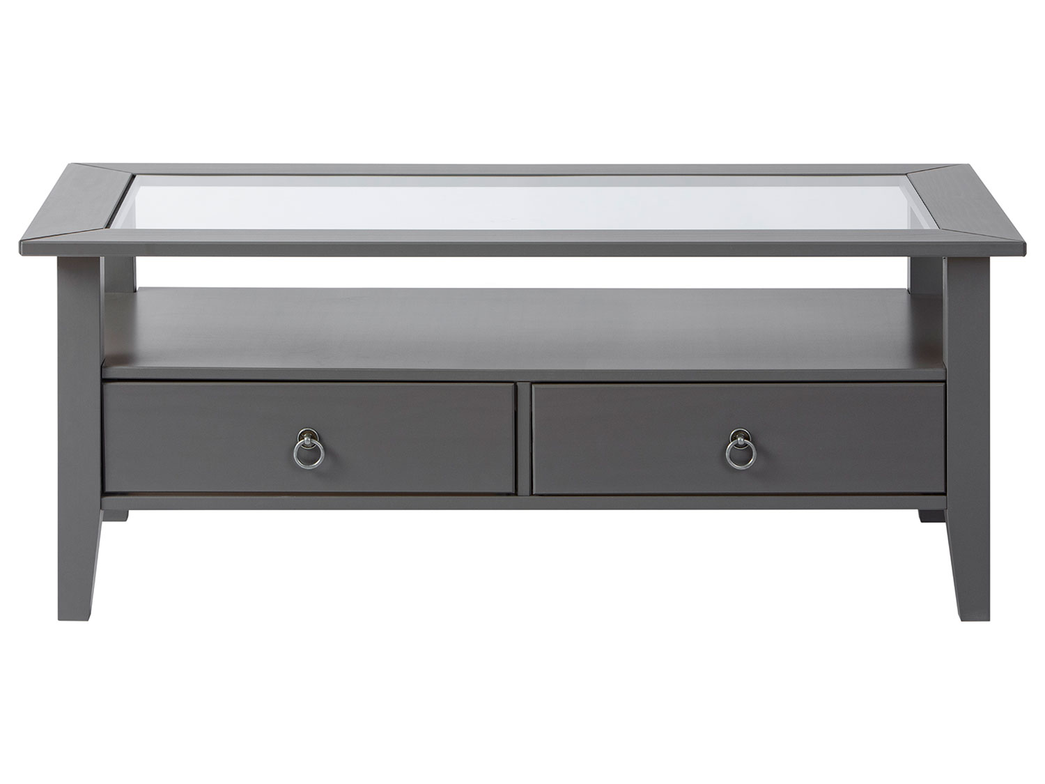 Thumbnail - Inter Link Couchtisch mit Sicherheitsglas und Schubladen (Grau, 115 x 60 x 45 cm)