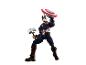 Superhelden-Actionfigur mit Schild und Hammer.