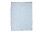 Hellblaue Decke und Schlafsack.