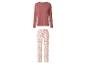 Damen Langarmshirt und Pyjamahose mit Blumenmuster