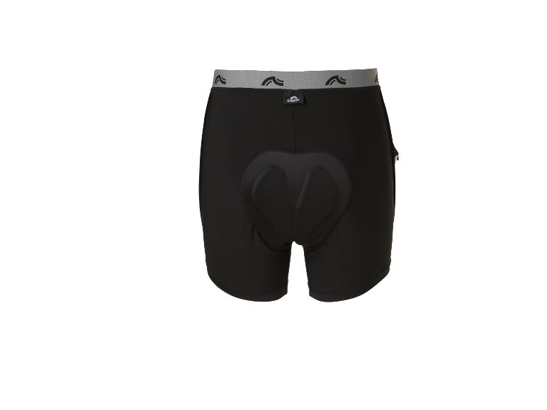 Schwarze Radhose mit Polsterung und grauem Bund