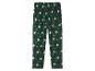 Grüne Pyjamahose mit Weihnachtsmann- und Tannenbaum-Print