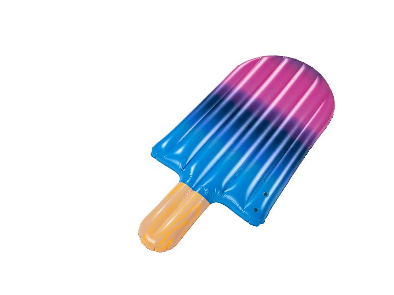 Riesiger aufblasbarer Eis am Stiel zum Schwimmen, blau und rosa, für den Sommer.