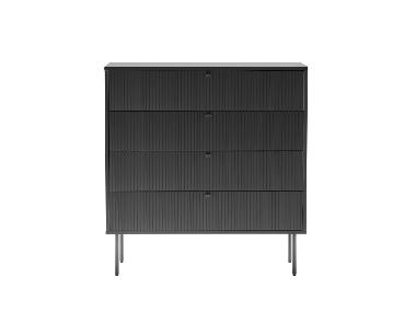 hjh LIVING Kommode KARBY 4 Schubladen Schwarz