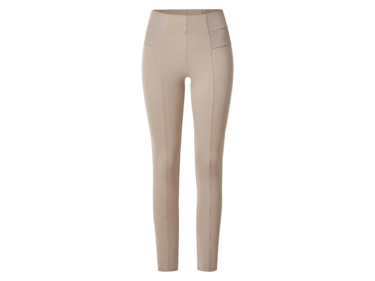 Beige Damenhose mit elastischem Bund