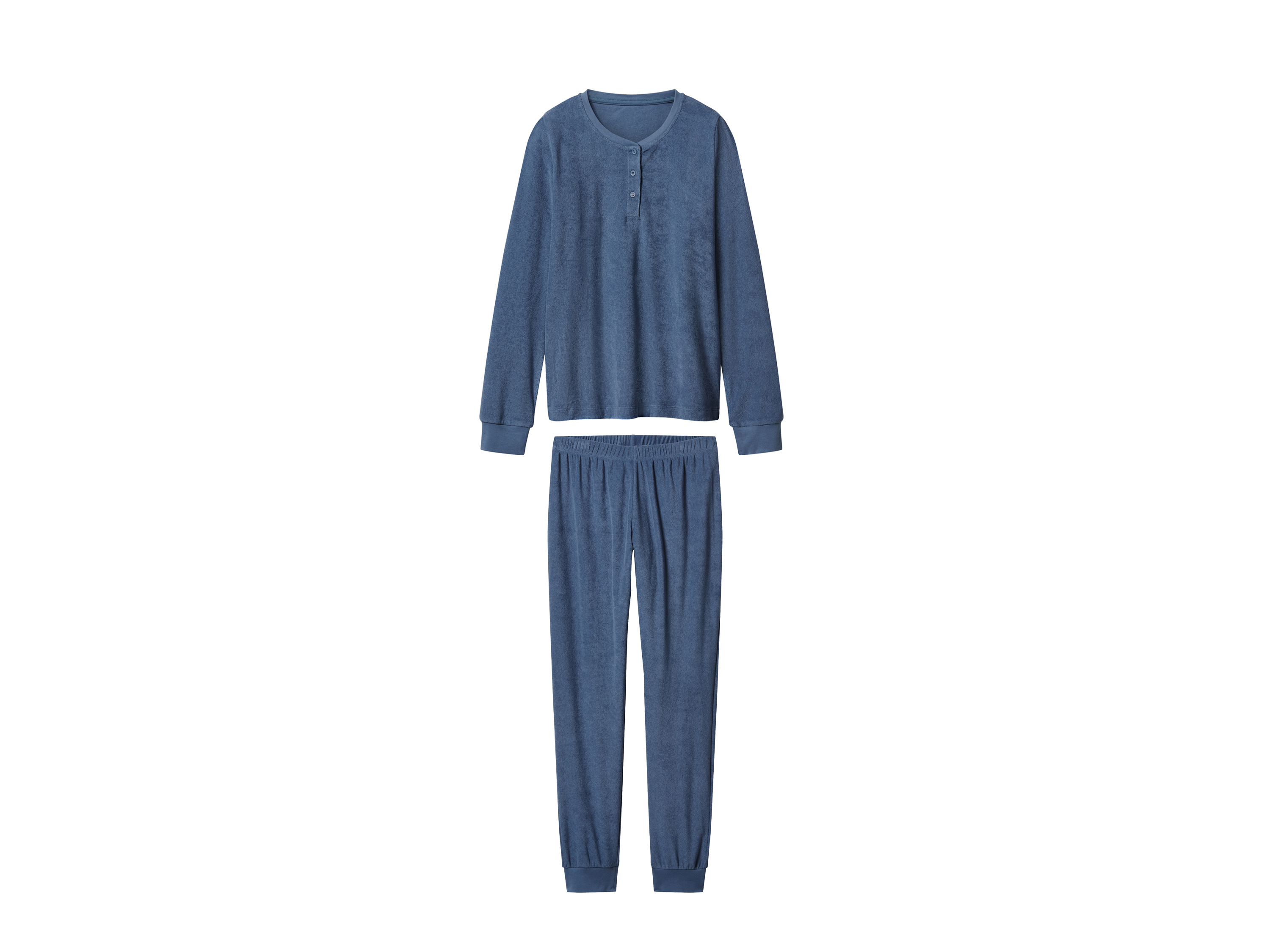 ESMARA® Damen Frottee-Pyjama (Blau, XS(32/34))