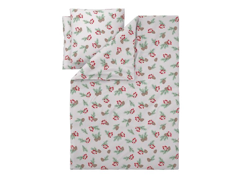 Bettwäsche-Set mit Tannenzapfen- und Beerenmuster