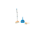 KLEIN Bluey Kinder-Reinigungsset mit Besen, Kehrblech und Handfeger.