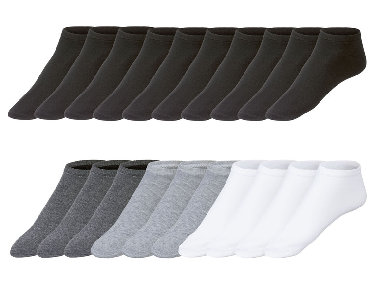 Schwarze, graue und weiße Socken ohne Knöchelbund