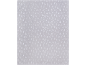 Graues Geschenkpapier mit weißen Weihnachtsbäumen und Schneeflocken.