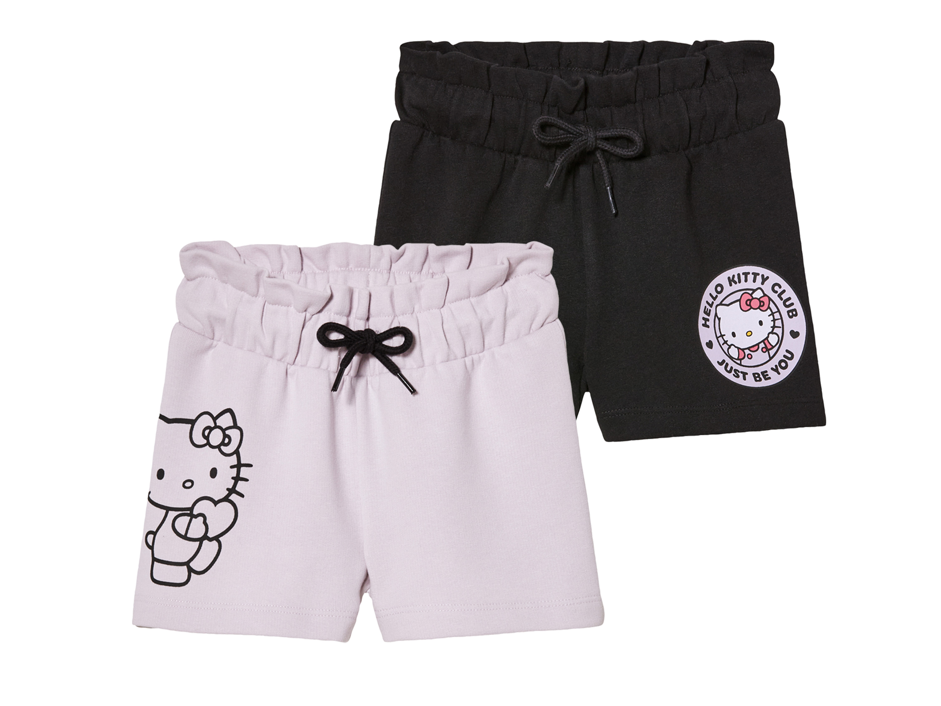 Kinder-Sweatshorts, 2 Stück, mit Baumwolle (122/128, Hello Kitty) | 04335633045927