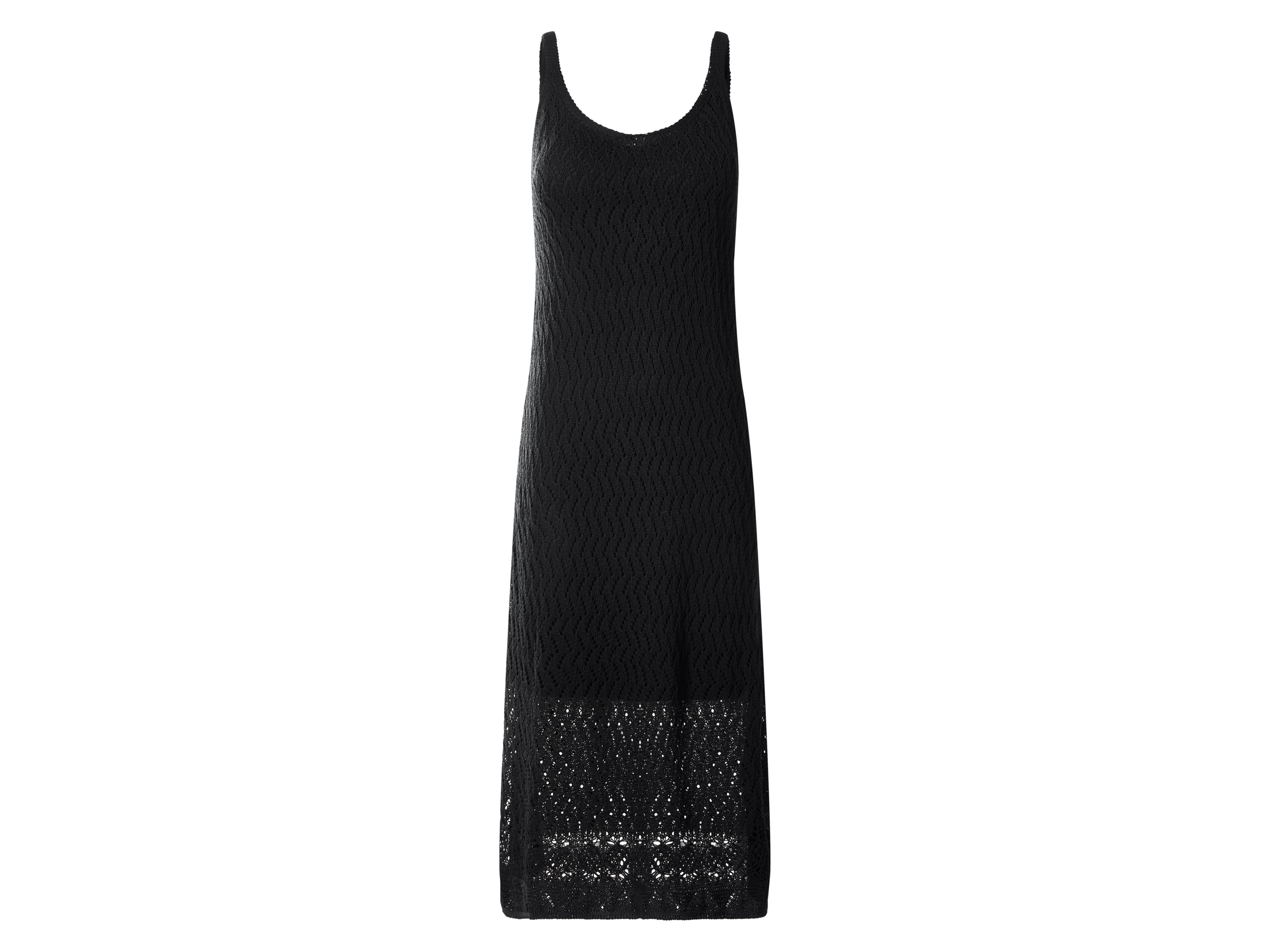 ESMARA® Damen Midi-Häkelkleid (Schwarz, XS(32/34))