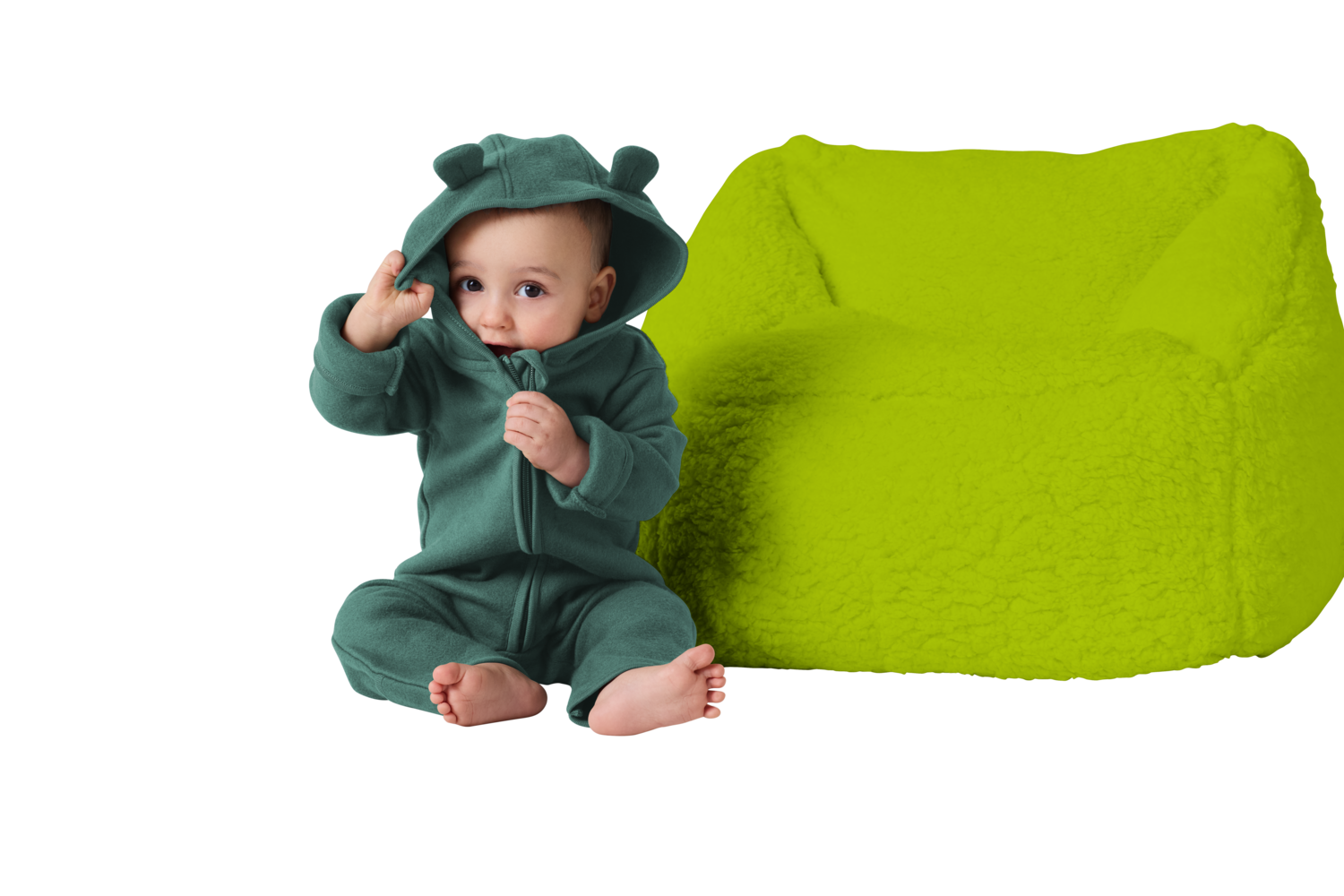 LUPILU® Baby Fleece-Overall (Grün, 74/80) – Bild 2 von 4