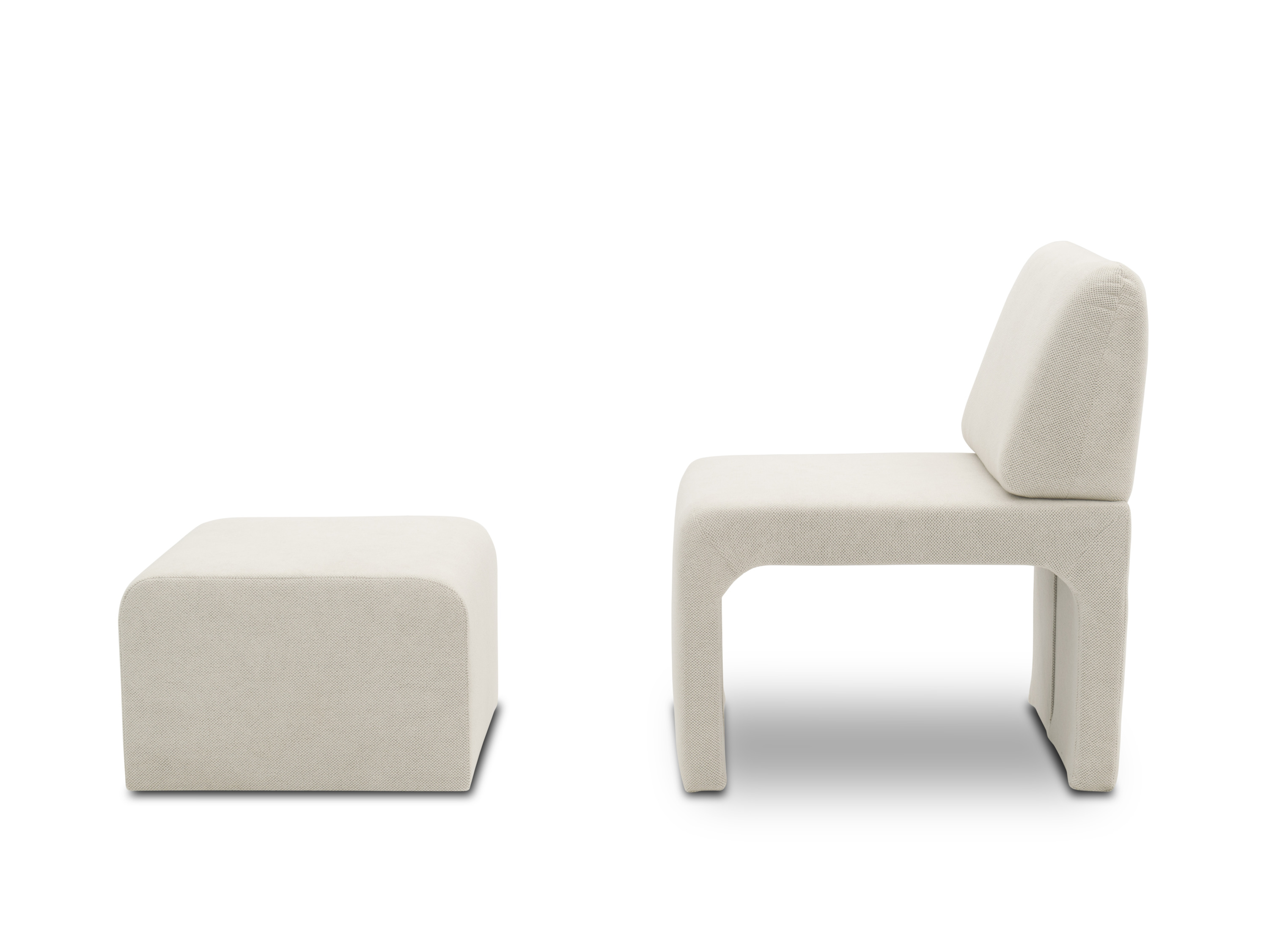 Thumbnail - Domo Sessel »Toulon«, mit Hocker (Creme)