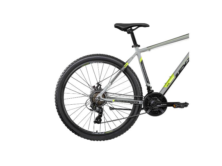 Graues und gelbes Mountainbike mit Shimano-Schaltung und Zündapp-Reifen.