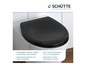 Schwarze Toilettensitz von Schütte mit Soft-Close Funktion.