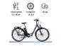 E-Bike mit Spezifikationen: Körpergröße 160-185cm, Radgröße 28 Zoll, 7 Gänge.