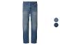 Herren-Jeans mit geradem Bein in mittlerem Blau mit leichter Waschung.