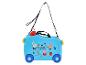 Blauer Kinder-Rollkoffer mit Zeichentrickfiguren und dem Text „Cool Adventures“