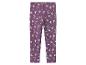 Lila Kinderleggings mit Kronen-, Regenbogen- und Wolkenmuster.