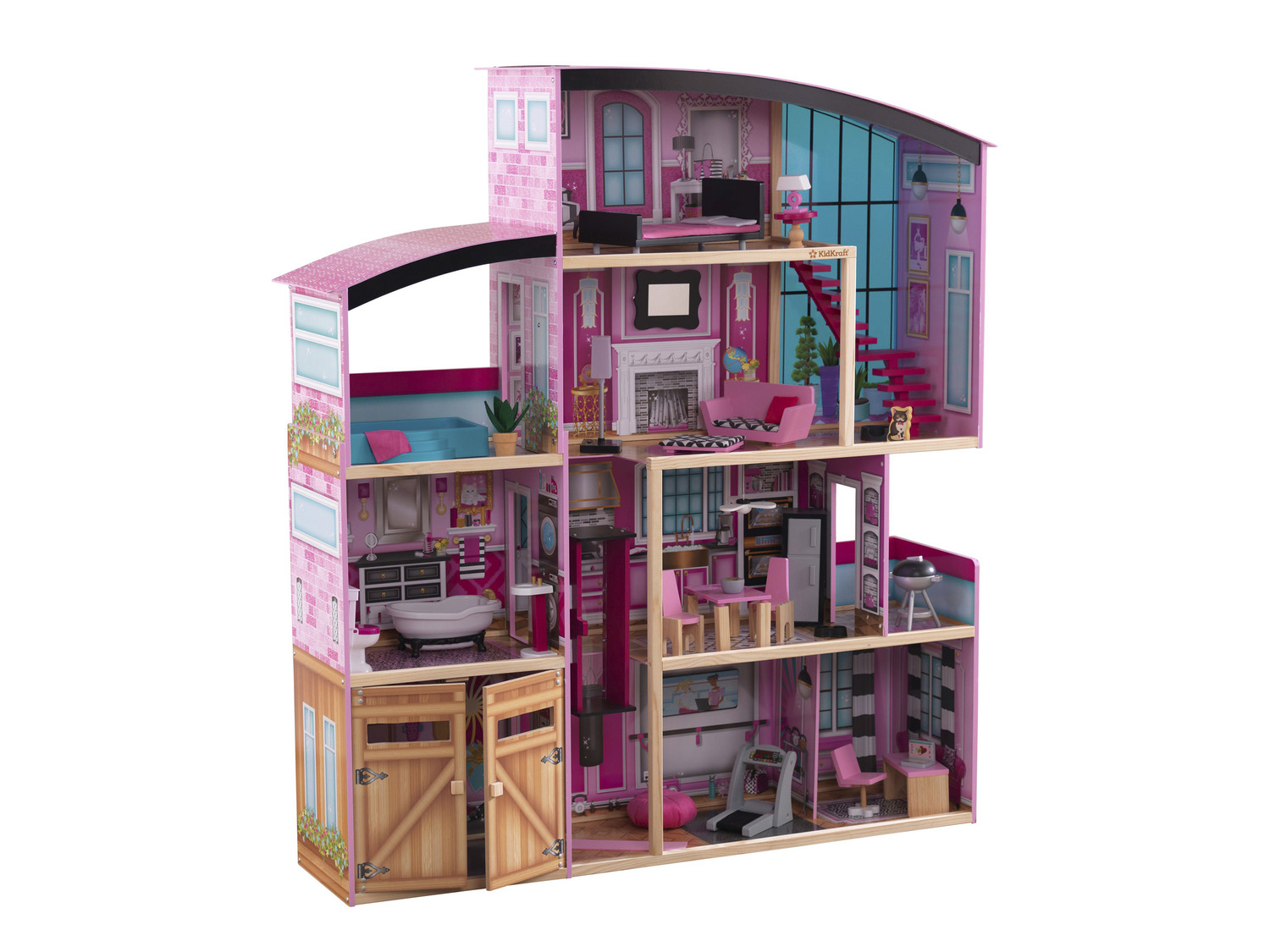 mit 8 »Shimmer Mansion«, Räumen KidKraft Puppenhaus