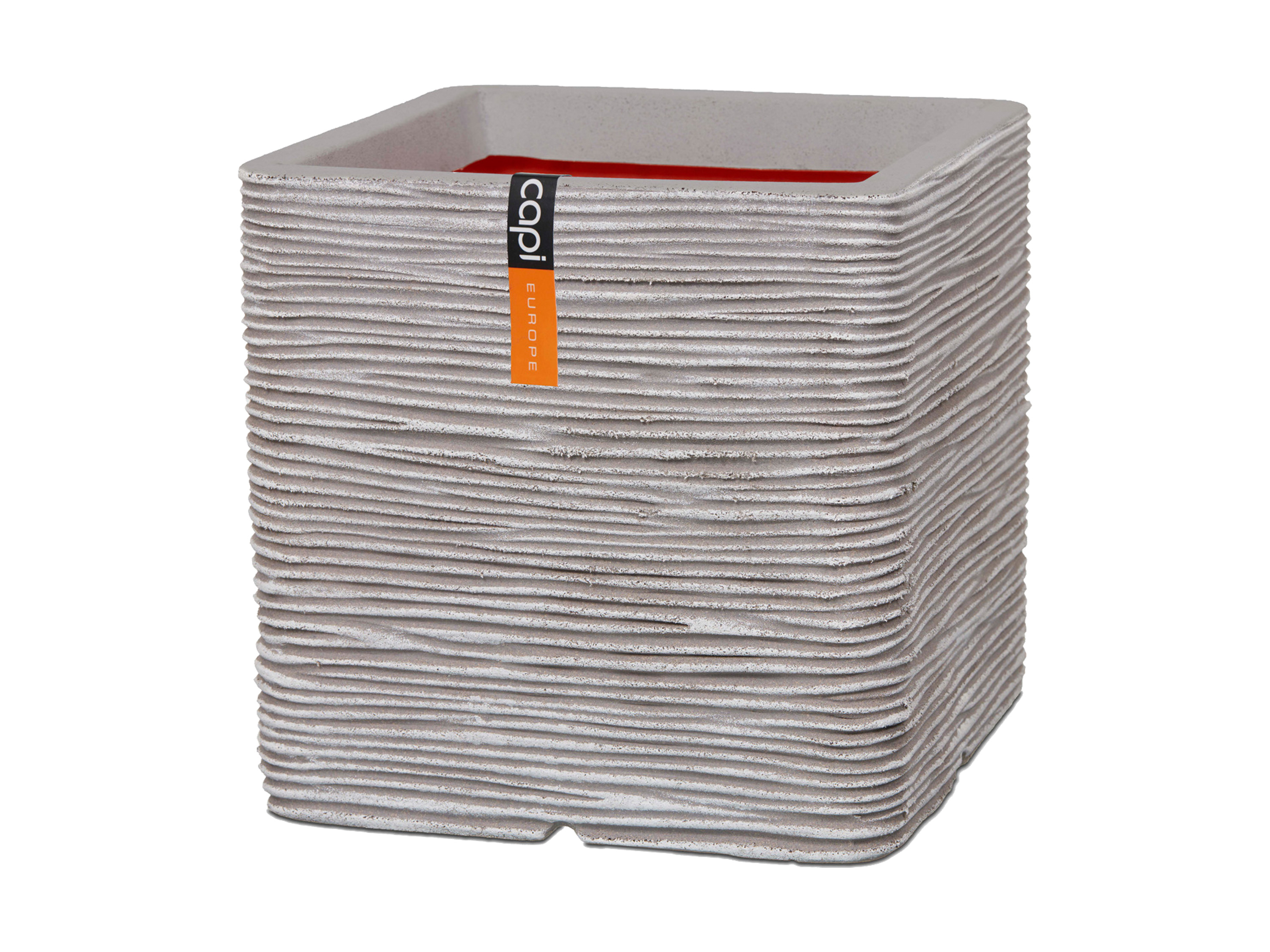 CAPI EUROPE Blumentopf quadratisch (40 x 40 x 40 cm, Elfenbein)"" - Farbe: beige