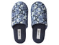 Blaue Hausschuhe mit Blumenmuster von Esmara.