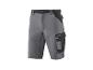Graue Arbeitsshorts mit Seitentaschen und schwarzen Details.
