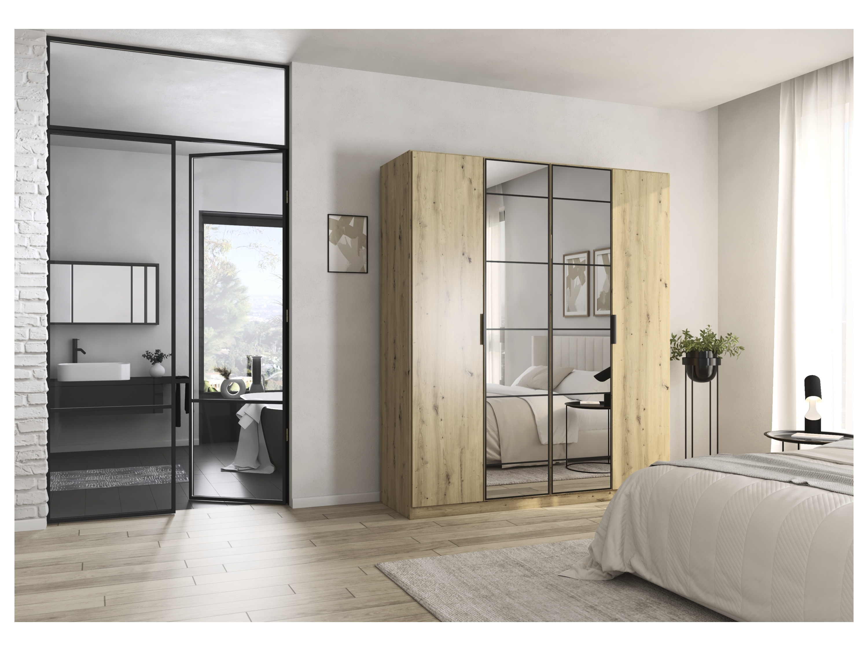RAUCH ORANGE Acero Drehtürenschrank (Eiche Artisan, Breite 181 cm / Höhe 210 cm) – Bild 2 von 4