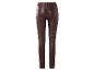 Braune Damen-High-Waist-Hose in Lederoptik, Rückansicht
