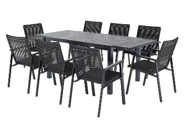 LIVARNO® Rope-Set »Miami«, 9-teilig - Ausziehtisch & 8 Stapelstühle