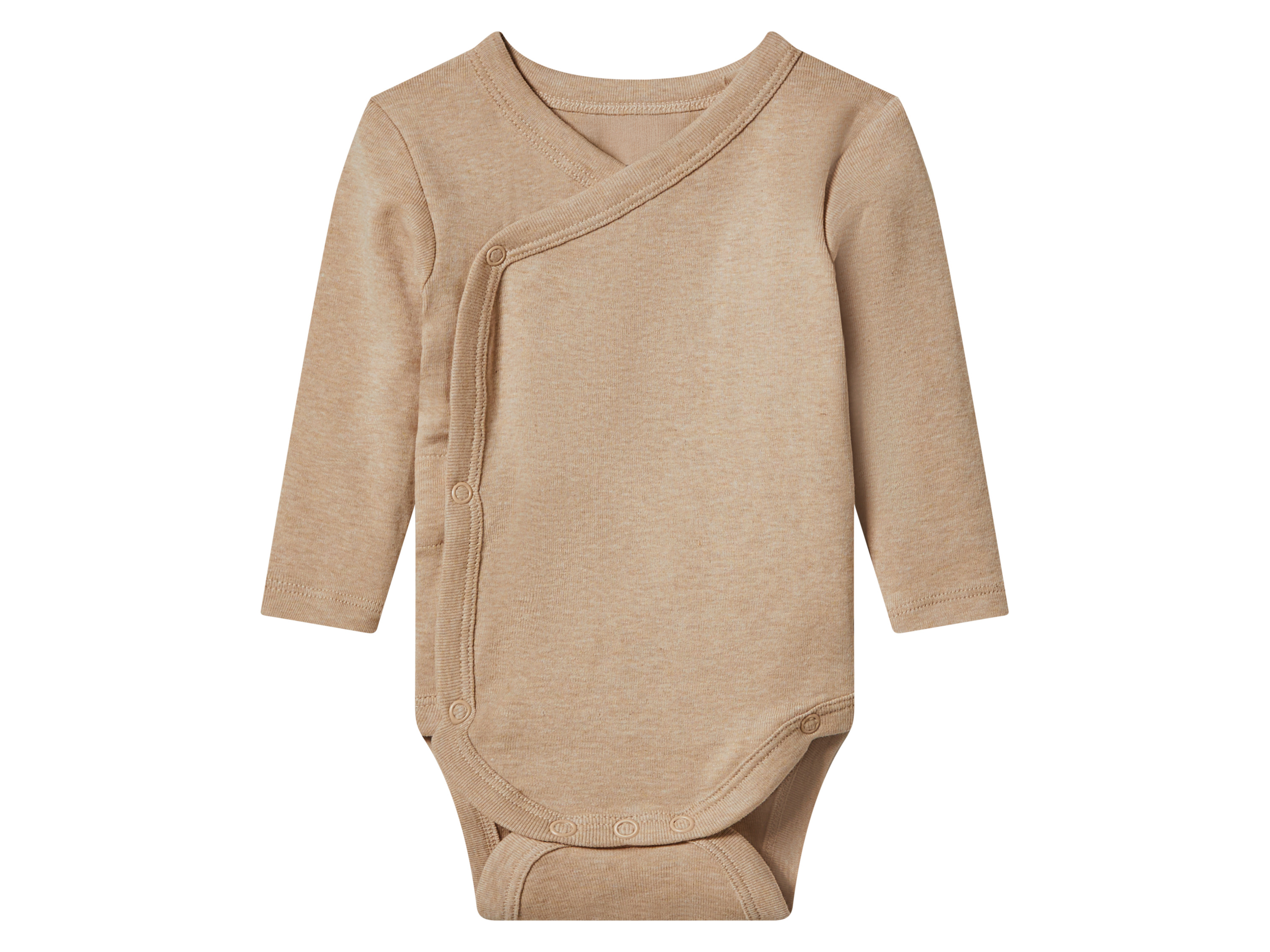 Thumbnail - lupilu® Baby Wickelbody langarm, 2 Stück (Braun/Weiß, 74/80)""