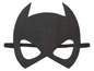 Eine schwarze Filz-Batman-Maske mit Gummiband.