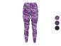 Lila Sportleggings mit abstraktem Muster und einfarbigen Optionen.