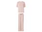 Hellrosa Pyjama-Set mit V-Ausschnitt-T-Shirt und langer Hose.
