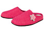 Rosa Wollpantoffeln mit Blume