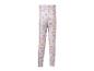 Weiße Kinderleggings mit buntem Blumen- und Herzmuster