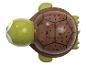 Grüne und braune Schildkröten-Nachtlampe mit Sternen und Mond.