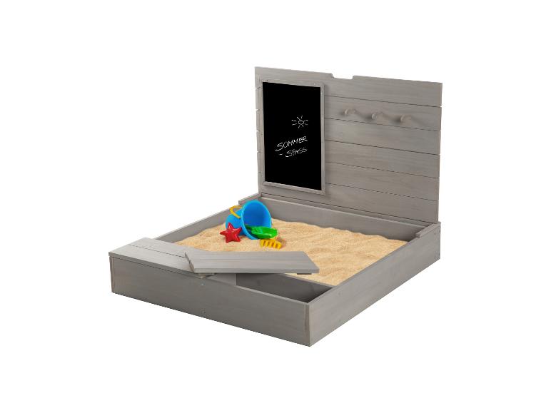 Sandkasten mit Deckel, Tafel und Haken
