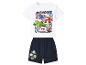 Weißes und marineblaues Kinder-Schlafanzug-Set mit Superhelden-Prints