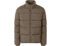 Braune Herren-Steppjacke mit Stehkragen und Reißverschluss.