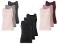 Set aus 9 Damen-Tanktops in Beige, Grau, Schwarz und Burgunderrot