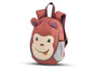 Ein kleiner Rucksack mit einem Affenmotiv für Kinder.