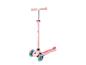 Rosa Kinderroller mit T-Lenker und leuchtenden Rädern.