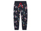 Blaue Jogginghose mit Weihnachtsmotiv, bedruckt mit Dinosauriern und Bären