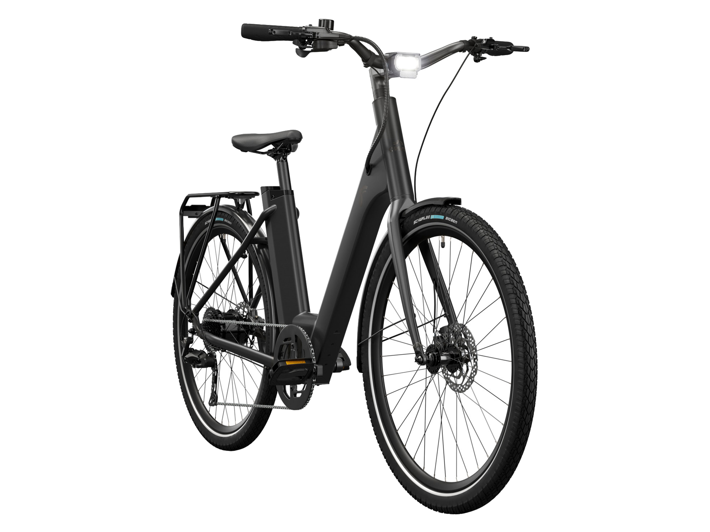 CRIVIT Urban E-Bike Y.3 Shimano CUES (All Black)““ | 27,5 Breite: 250 mm, mit Re, Autoventil und Schraderventil-Adapter, Shimano-V, , 98% Vormontiert Service & FAQs unter www.crivit-bikes.com Praktischer Karton für einfaches Unboxing Schwalbe Schwalbe „Big BenReifen